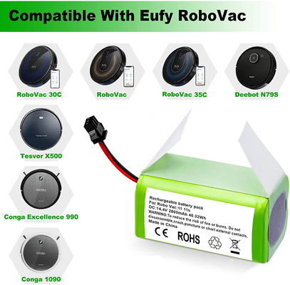 RoboVac مكنسة كهربائية بطارية ليثيوم 11S 15C 15T 14.4V 2800mAh بطارية ليثيوم أيون