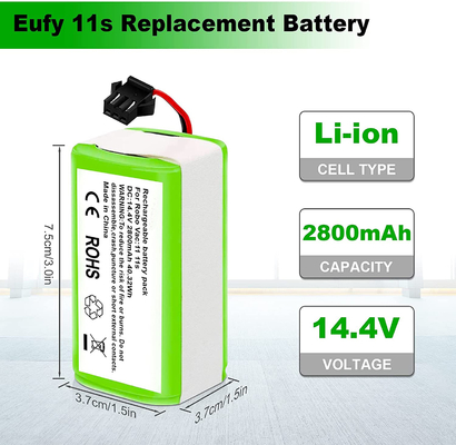 RoboVac مكنسة كهربائية بطارية ليثيوم 11S 15C 15T 14.4V 2800mAh بطارية ليثيوم أيون