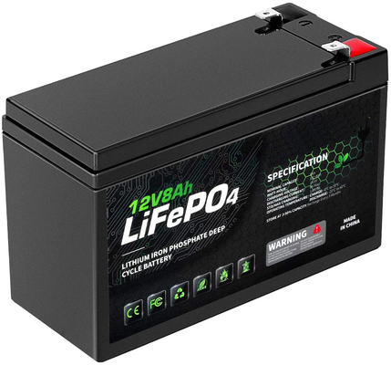 خفيفة الوزن 12 فولت 8 أمبير بطارية LiFePO4 / دورة عميقة بطارية قابلة للشحن MSDS
